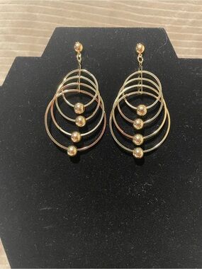 Gold Multi-Hoop Drop Earrings - Elegant Women’s Jewelry